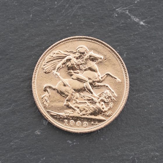 Second Hand 22ct Yellow Gold 1909 Edward VII Full Sovereign Coin ...