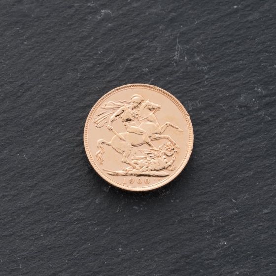 Second Hand 22ct Yellow Gold 1900 Queen Victoria Full Sovereign Coin 47021232