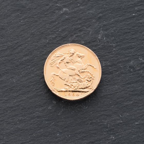 Second Hand 22ct Yellow Gold 1904 Edward VII Full Sovereign Coin 47021234
