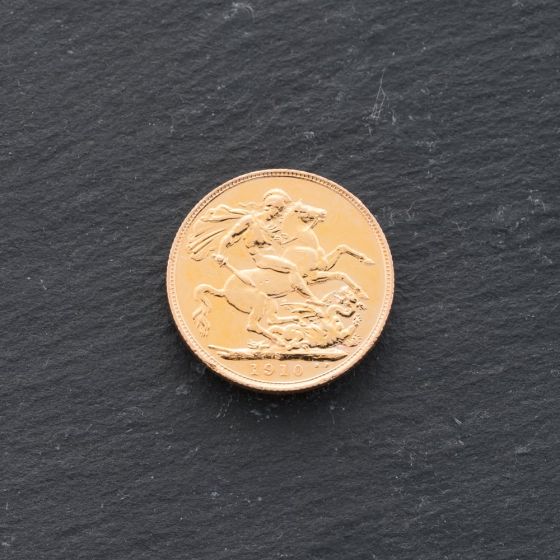 Second Hand 22ct Yellow Gold 1910 Edward VII Full Sovereign Coin 47021235