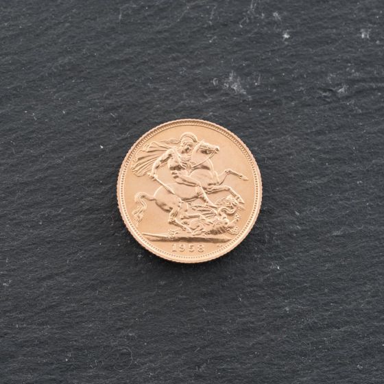 Second Hand 22ct Yellow Gold 1958 Full Sovereign Coin 47021244