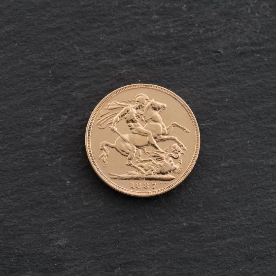 Second Hand 22ct Yellow Gold 1887 Queen Victoria Full Sovereign Coin 47021260