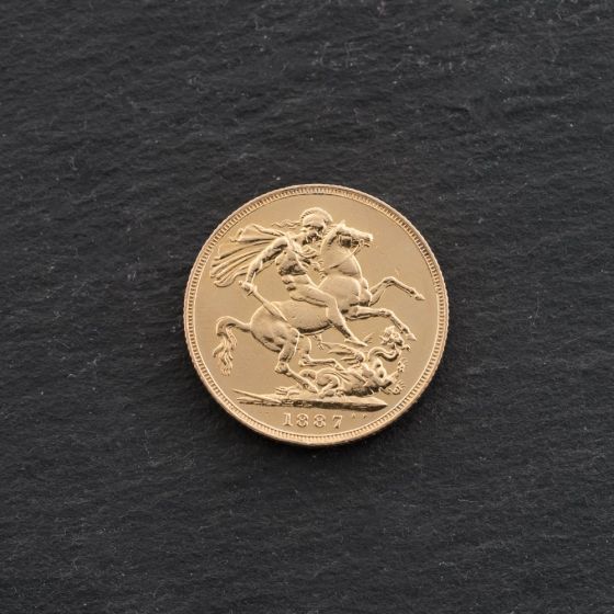 Second Hand 22ct Yellow Gold 1887 Queen Victoria Full Sovereign Coin 47021261