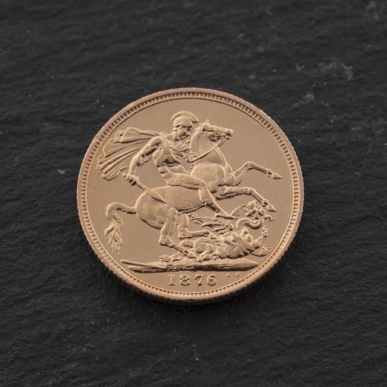Second Hand 22ct Yellow Gold 1876 Young Queen Victoria Full Sovereign Coin 47021262