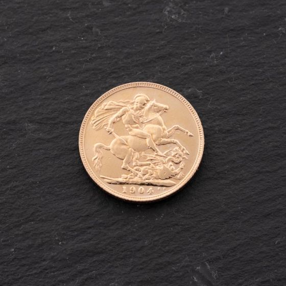 Second Hand 22ct Yellow Gold 1904 King Edward VII Full Sovereign Coin 47021265