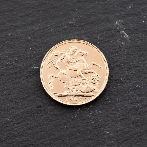 Second Hand 22ct Yellow Gold 1907 Edward VII Full Sovereign Coin 47021268