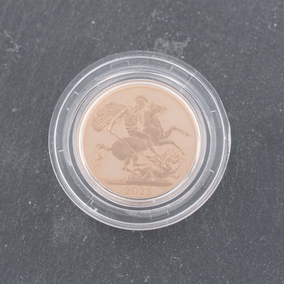 Second Hand 22ct Yellow Gold 2023 King Charles Full Sovereign Boxed Coin 47021287