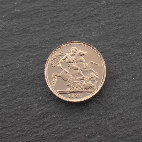 Second Hand 22ct Yellow Gold 1986 Queen Elizabeth II Full Sovereign Boxed Coin 47021292