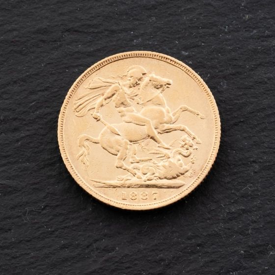 Second Hand Yellow Gold Victoria 1887 Full Sovereign Coin 47021300