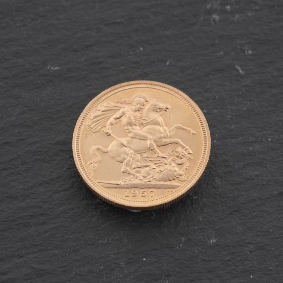 Second Hand 22ct Yellow Gold Queen Elizabeth II 1957 Full Sovereign Coin 47021311