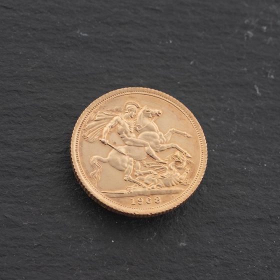 Second Hand 22ct Yellow Gold Queen Elizabeth II 1968 Full Sovereign Coin 47021312