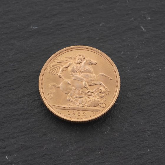 Second Hand 22ct Yellow Gold Queen Elizabeth II 1963 Full Sovereign Coin 47021320
