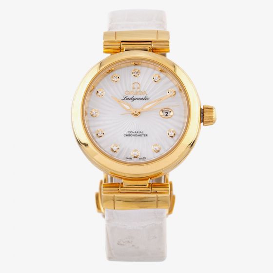 Second Hand Omega 18ct White Gold Ladymatic Diamond Watch 425.63.34.20.55.002