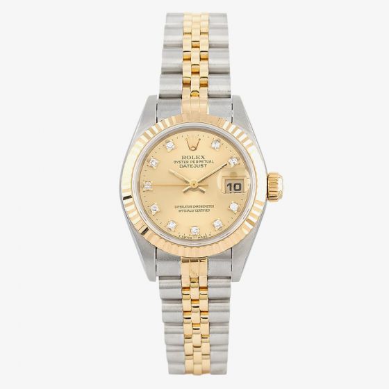 Second Hand Rolex Ladies Datejust Diamond Watch 69173
