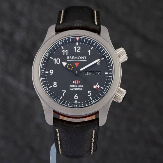 Second Hand Bremont MARTIN-BAKER II Orange Tone Black Dial Strap Watch MBII-BK/OR