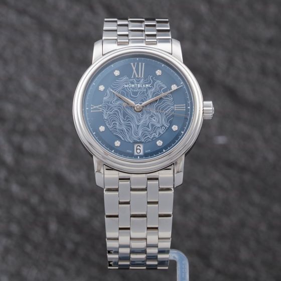 Second Hand Montblanc Ladies Tradition Blue Dial Bracelet Watch 131297