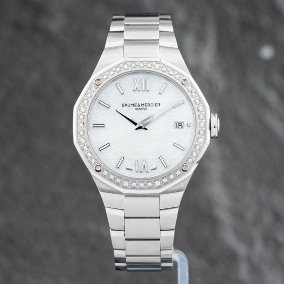 Second Hand Baume & Mercier Ladies Riviera Mother Of Pearl Dial Bracelet Watch 10662
