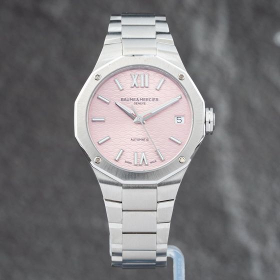 Second Hand Baume & Mercier Ladies Riviera Pink Dial Bracelet Watch 10675