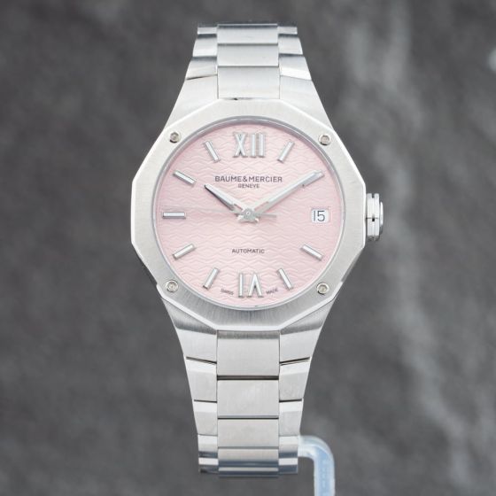 Second Hand Baume & Mercier Ladies Riviera Pink Dial Bracelet Watch 10675