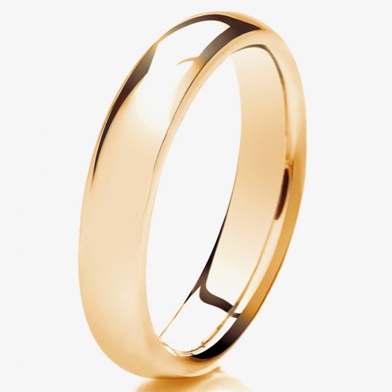 18ct Yellow Gold 4mm Court Wedding Ring 4LLC-18Y
