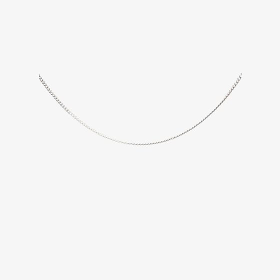 9ct White Gold Diamond Cut Curb 16-18 Inch 5-13-0030