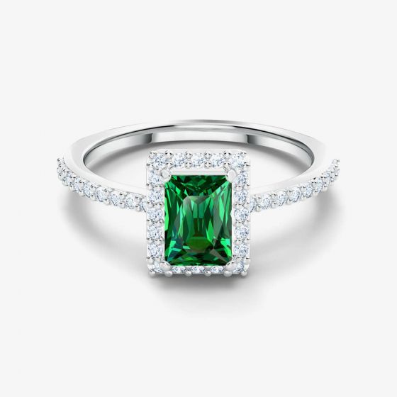 Swarovski Angelic Rectangular Green Crystal Ring