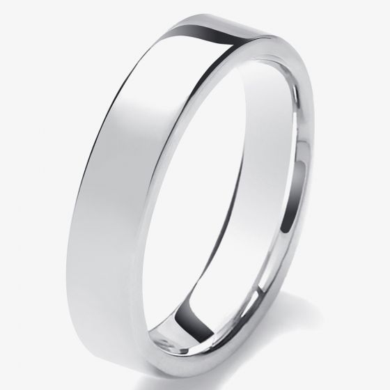 Platinum 5mm Flat Court Gents Wedding Ring 5GME-PT