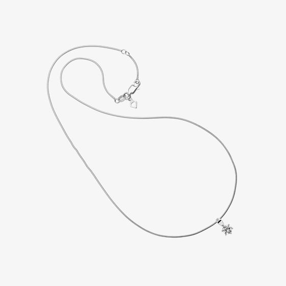 Silver Round Clear Cubic Zirconia 6 Claw Pendant 65-1005-1-082