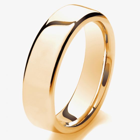 18ct Yellow Gold 6mm Soft Court Gents Wedding Ring 6GMS-18Y