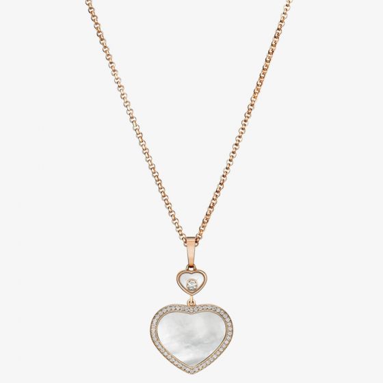 Chopard Happy Hearts 18ct Rose Gold Mother of Pearl Necklace 79A074-5301