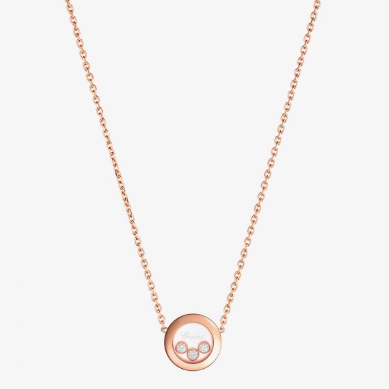 Chopard 18ct Rose Gold Happy Diamonds Icons Necklace 81A018-5001