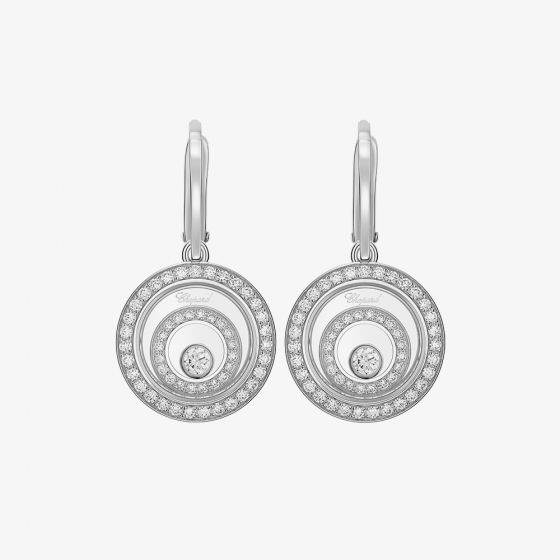 Chopard 18ct White Gold Happy Spirit Diamond Dropper Earrings 838230-1001