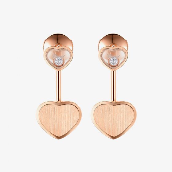 Chopard 18ct Rose Gold Happy Hearts 007 Dropper Earrings 83A007-5021