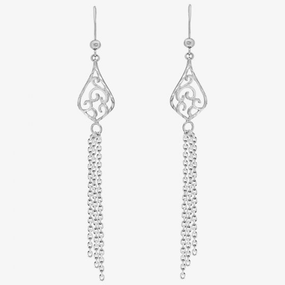 Sterling Silver Tassel Dropper Earrings 8.54.3659