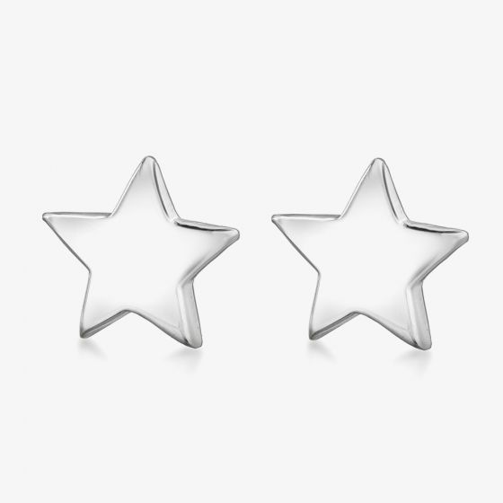 Sterling Silver 9.5mm Star Stud Earrings 8.55.4720
