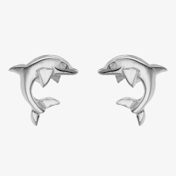 Sterling Silver Dolphin Stud Earrings 8.55.7149