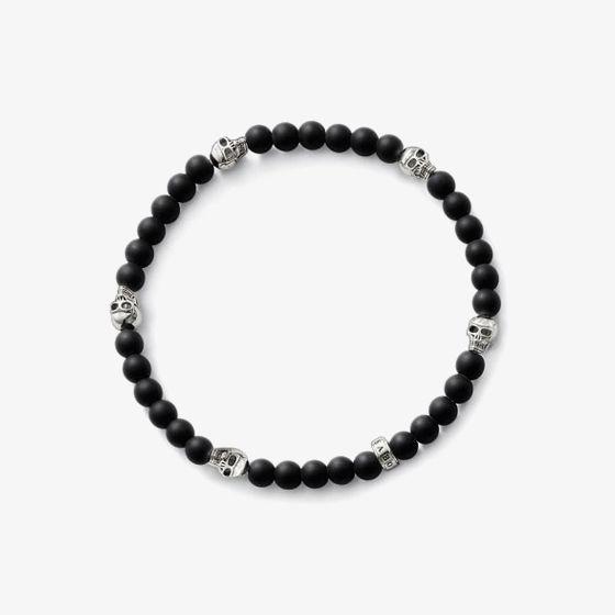 THOMAS SABO Skull Obsidian Beads Bracelet A1097-023-11-L