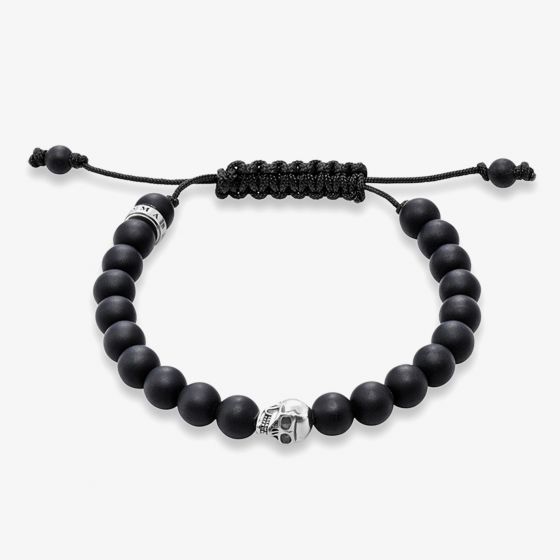 THOMAS SABO Skull and Obsidian Beaded Bracelet A1118-172-11