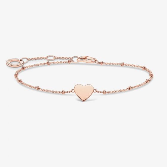 THOMAS SABO Rose Gold Plated Heart With Dots Bracelet A1991-415-40-L19V