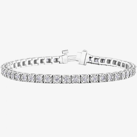 9ct White Gold 2.00ct Diamond Tennis Bracelet BR988W/200-9