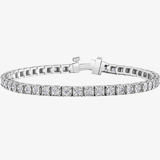 9ct White Gold 1.00ct Diamond Bracelet BR988W/100-9