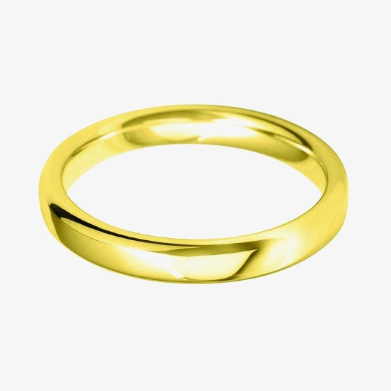 18ct Gold 3.0mm Court Wedding Ring BC3.0 18Y