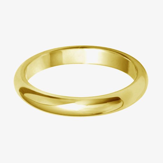 18ct Gold 2.5mm D-Shape Wedding Ring BD2.5 18Y