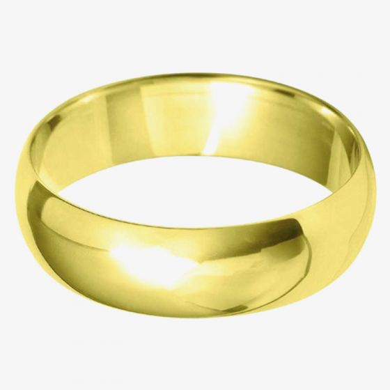 9ct Gold 6.0mm D-Shape Wedding Ring BD6.0 9Y