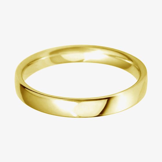 9ct Gold 3mm Light Court Wedding Ring BLC3.0 9Y