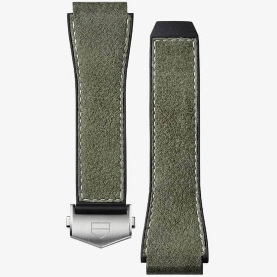TAG Heuer Connected Green Rubber & Leather Watch Strap BT6239