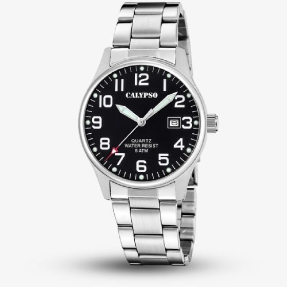 Calypso Mens Black Stainless Steel Watch K5860/4