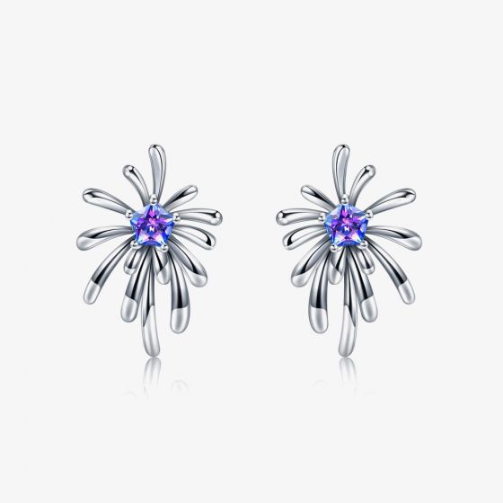 Fei Liu Carpe Diem Silver Crystal Crossette Stud Earrings CAR-925R-204-SWCZ