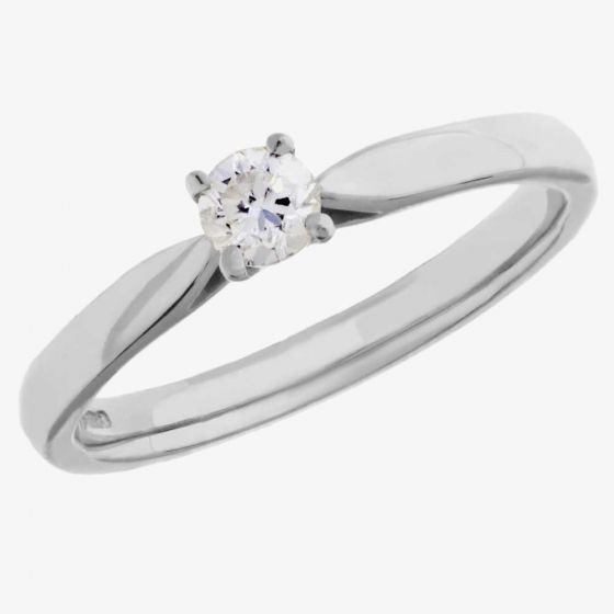 Platinum Four-Claw Solitaire Diamond Ring CR45(0.25ct PLUS)