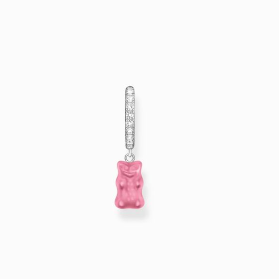 THOMAS SABO Haribo Sterling Silver 28mm Pink Gummy Bear Single Hoop Earring CR726-052-9